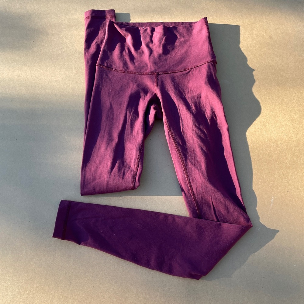 Lululemon Leggings Women 4 Plum Yoga Athletic High Rise Full Length Pants